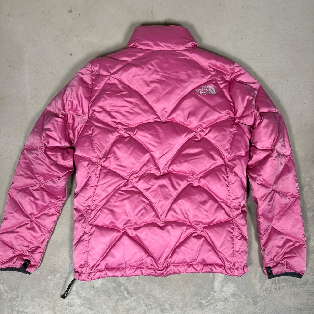 The North Face Womens Pink 550 Down Quilted Puffer Jacket Size Medium Diamond - Picture 4 of 8
